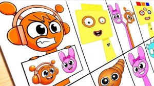 РИСУЕМ СПРУНКИ ОРЕНА, ПИНКИ И ТРИДЦАТЬ ТРИ ИЗ Numberblocks / ОТ ФАЗЫ 1 ДО ФАЗЫ 3
