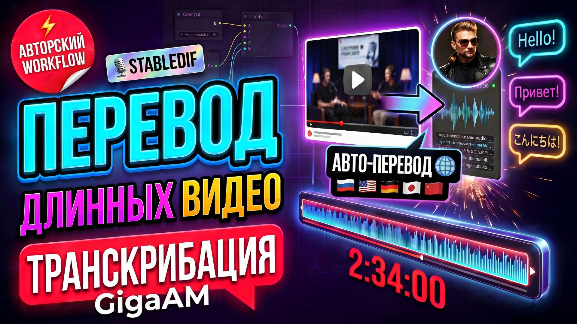 🔥 Перевод больших видео и транскрибация русской речи с GigaAM смотреть онлайн