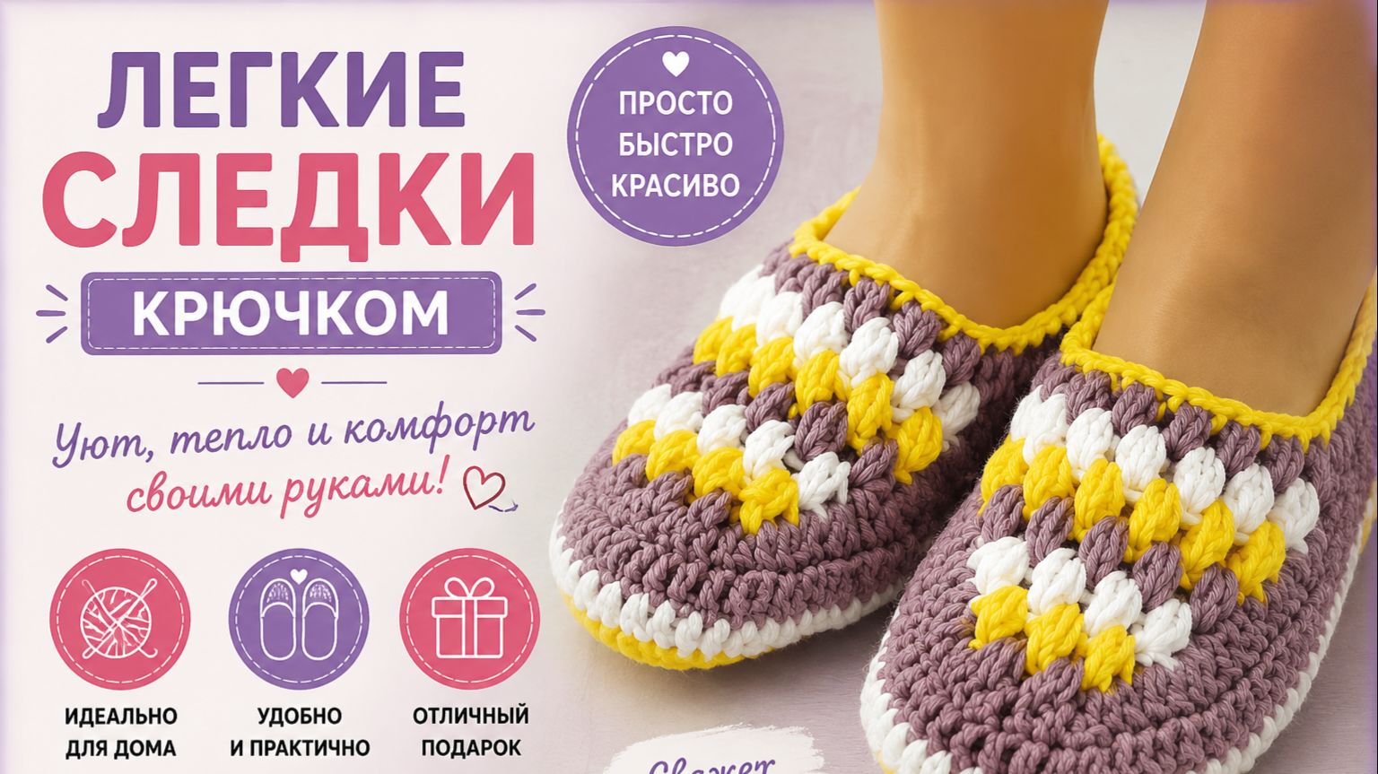 Легкие следки крючком - Вязание крючком