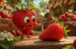 Живые фрукты кушают 🍉🍌🍓🍇. Мультики. Приятная ИИ-анимация. Клубника