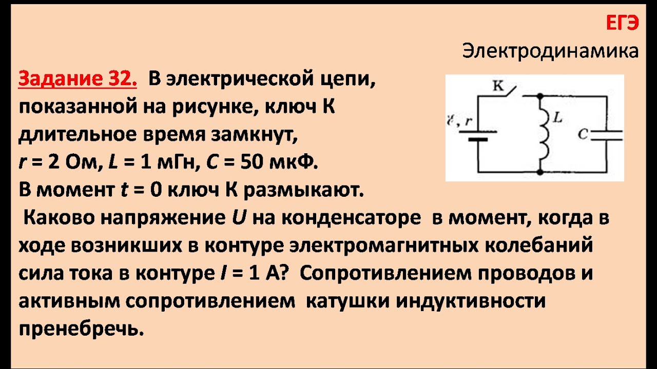 ЕГЭ. Электродинамика. Задача 32 смотреть онлайн