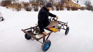 Самодельный багги своими руками 🚀 Картинг из мотора от мотокосы + тест в деревне