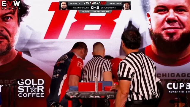 East vs West 18 | Alex Kurdecha vs Devon Larratt FULL MATCH | Left arm | Armwrestling смотреть онлайн