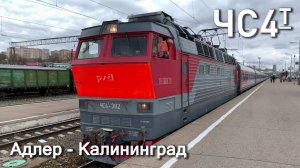 ЧС4т-382, пассажирский поезд Адлер - Калининград 359С отправляется с вокзала Смоленск, 2021. 2160p60