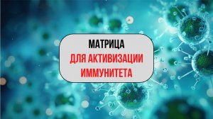 ПРЯМОЙ ЭФИР: Матрица для укрепления иммунитета. Оригинал