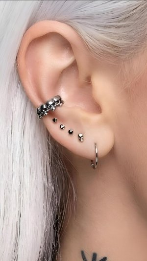 Трендовый кафф без прокола «Сплочённые черепки» от StarfallShop