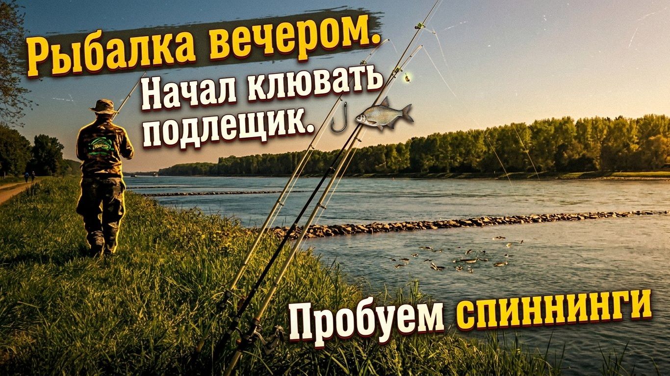 Рыбалка вечером. Начал клювать подлещик. Пробуем спиннинги смотреть онлайн