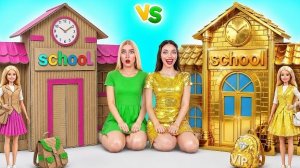 Золотая vs Картонная Школа Челлендж