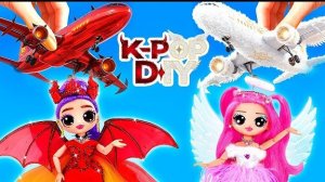 K-Pop Охотницы на Демонов в самолёте! 10 поделок для кукол L.O.L.