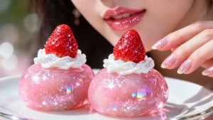 🍓💎✨ Создание культового японского клубничного моти из стекла 🤯🍓 АСМР еда 🍓 готовка. 🎬 Фильмы