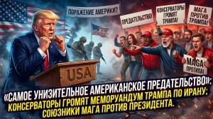 💥Позор или хитрость? Консерваторы в ярости от меморандума Трампа по Ирану. Внутренняя война MAGA!
