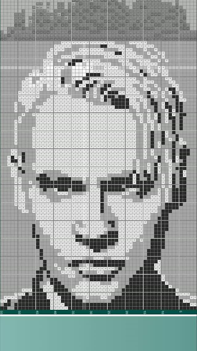 Шаман - (Shaman) [★★★] 75х55 чёрно-серый японский кроссворд #pixelart