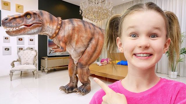 Утренняя рутина с гигантским динозавром Т-Рексом смотреть онлайн