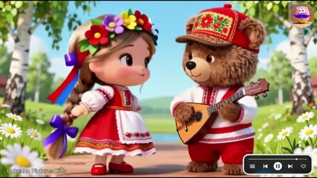 🪆РУССКАЯ НАРОДНАЯ МУЛЬТИК-ПЕСЕНКА: ВО ПОЛЕ БЕРЁЗА СТОЯЛА!👶🎶 Детские развивающие песенки
