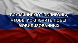 ВСУ минируют полигоны, чтобы исключить побег мобилизованных
