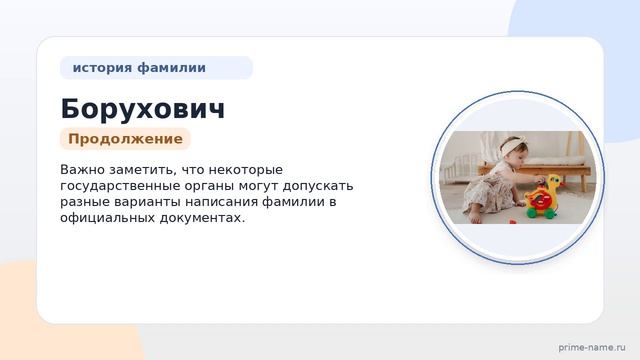 Фамилия Борухович: происхождение, значение и склонение
