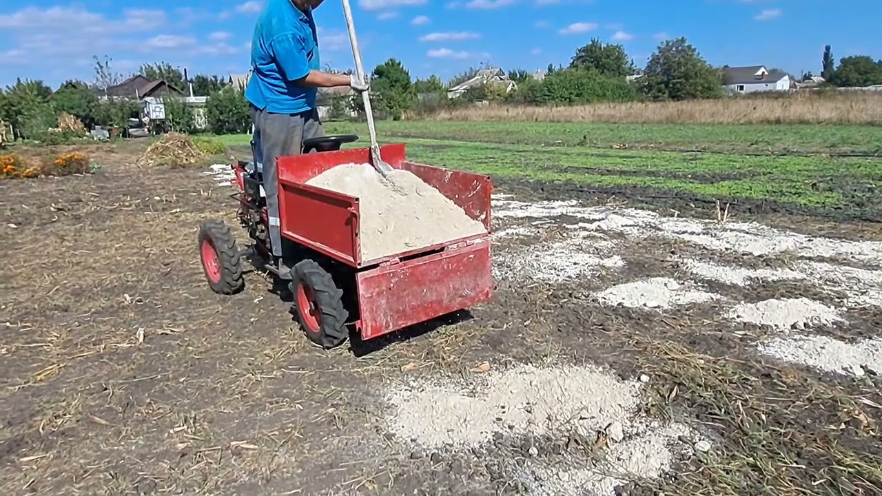 Адаптер для мотоблока КЕНТАВР. Внесення фосфогіпса. смотреть онлайн