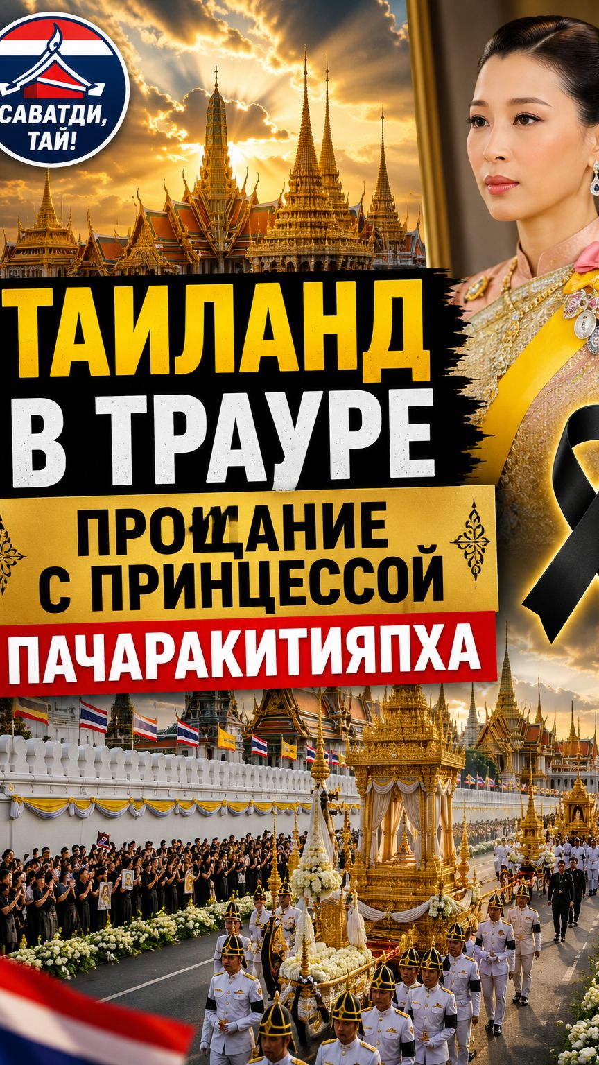 👑 ТАИЛАНД ПРОЩАЕТСЯ С ПРИНЦЕССОЙ ПАЧАРАКИТИЯПХОЙ #новости #новостисегодня #тайланд