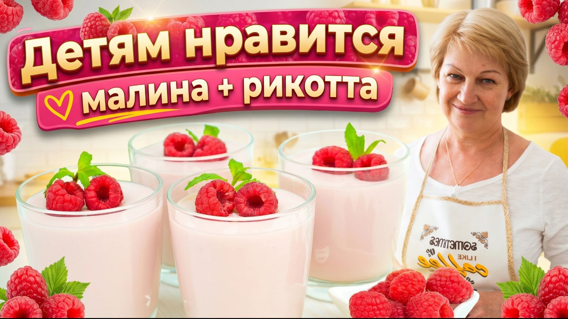 Полезный десерт, который любят дети: малина + рикотта без выпечки