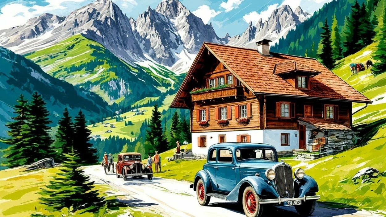Film adaptation in the Painter's Alpine chalet