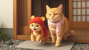 МАМА КОШКА ШЬЁТ ТИГРОВУЮ ШАПКУ ДЛЯ КОТЯТ🐾🎩🐯