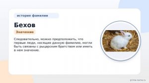 Фамилия Бехов: происхождение, значение и склонение