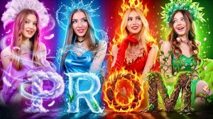 Четыре Стихии на Выпускном! Девушка Огонь, Вода, Воздух и Земля Уходят Из Школы