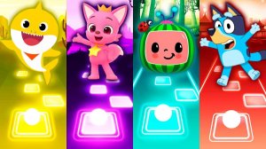 Мультик для детей. Баттл: Беби Шарк, Кокомелон, Пинкфонг, Блуи. Tiles Hop