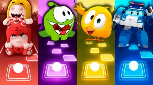 Мультик для детей. Баттл: Оддбодс, Ам Ням, Где Чики, Робокар. Tiles Hop