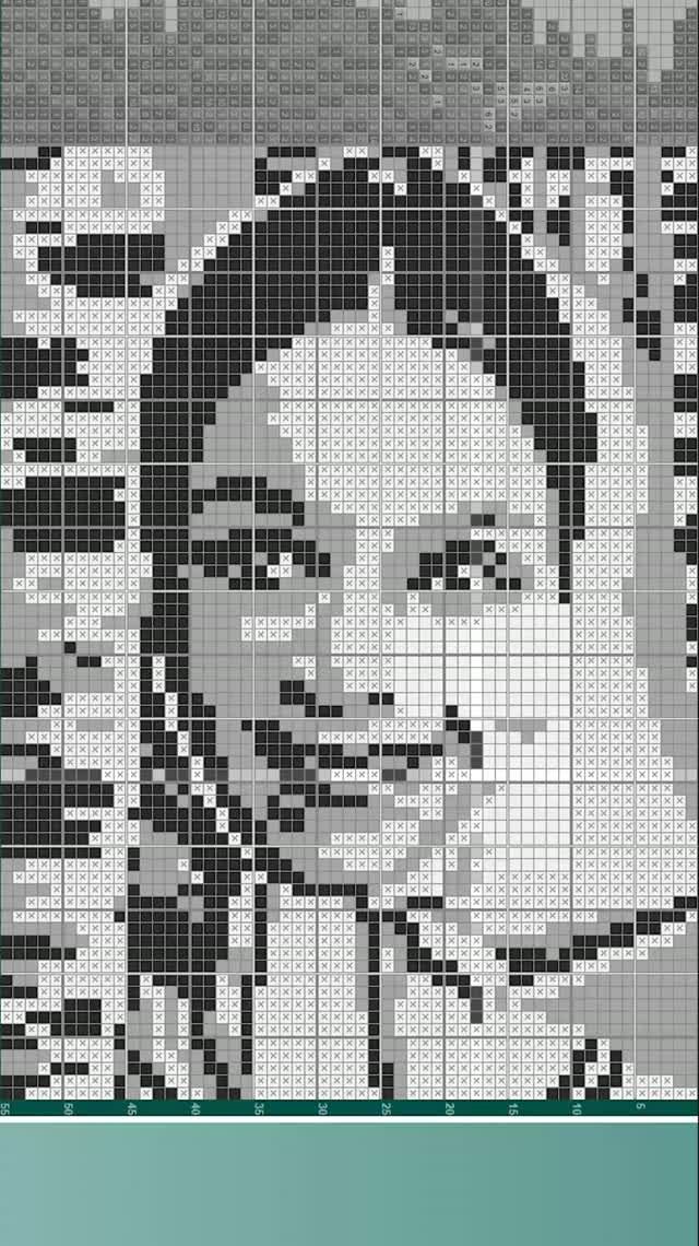 Наталья Седых - (Natalia Sedykh) [★★★★★] 75х55 чёрно-серый японский кроссворд #pixelart