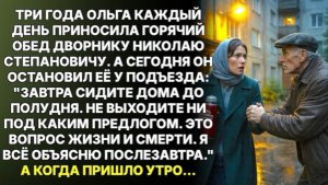 Не выходи завтра из дома до полудня, попросил дворник, которому учительница три года приносила обед!