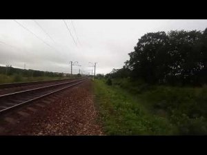 Электровоз 3ЭС5К-218 «Ермак» с грузовым поездом.