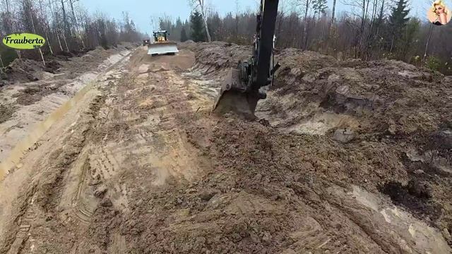 Строительство, дренажные работы на лесной дороге смотреть онлайн
