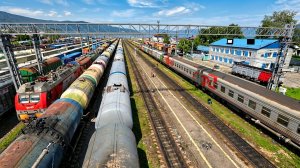 Поезда России в Слюдянке: сборник грузовых и пассажирских поездов РЖД |  Транссиб летом