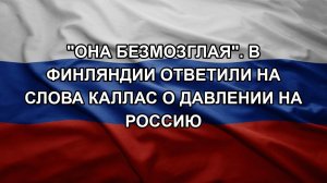 «Она безмозглая». В Финляндии ответили на слова Каллас о давлении на Россию