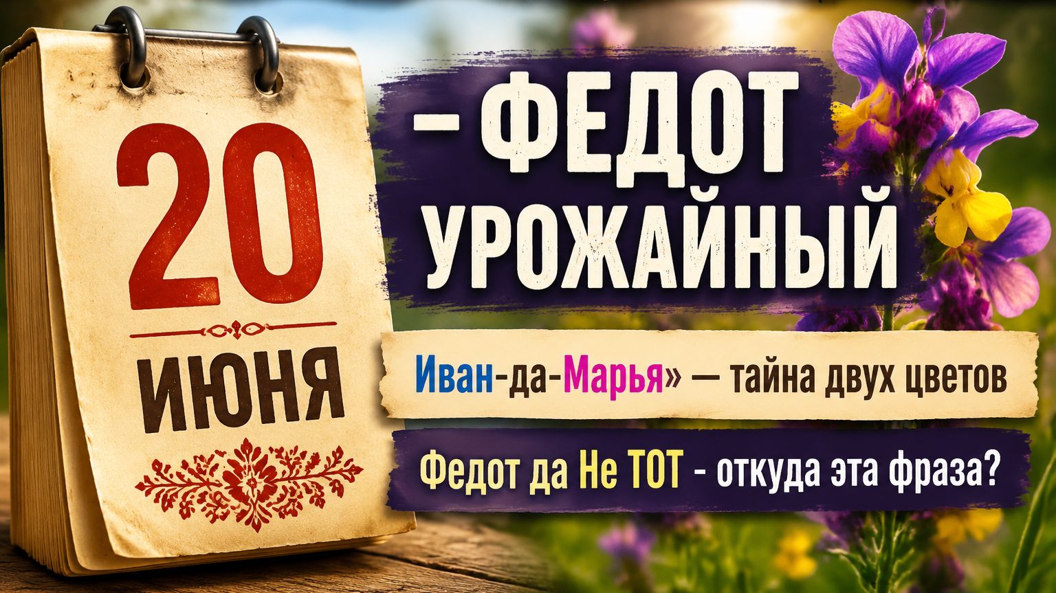 20 июня — Федот Урожайный. Федот Колосяник. Русский народный календарь.