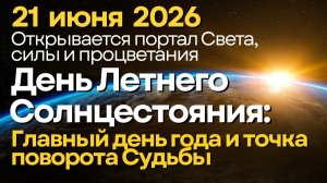 21 ИЮНЯ Летнее Солнцестояние день Солнца - Открывается портал Света, силы и процветания. Поворот