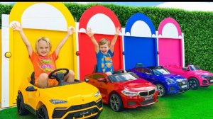 🍿 Крис и Приключение в гараже с машинками - Изучаем цвета для детей