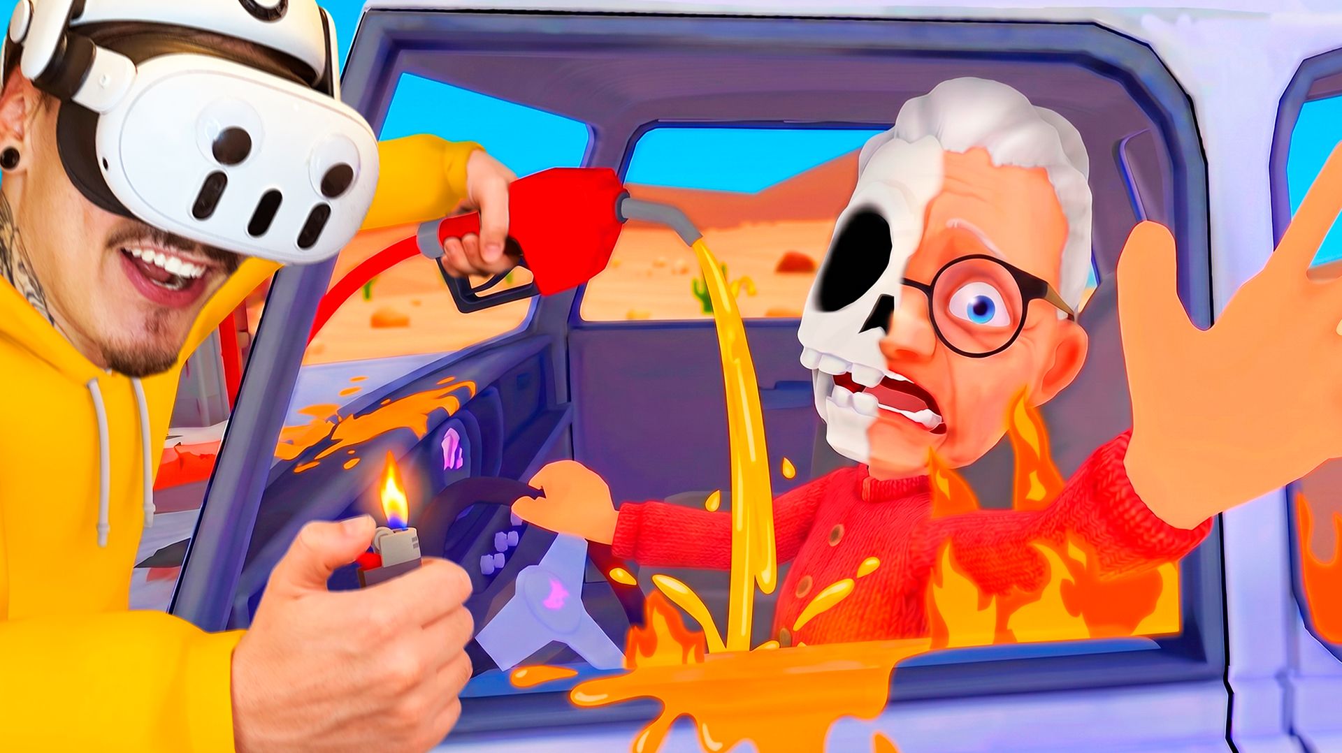 Поджигаю БЕНЗИНОМ Клиента БАБКУ на ЗАПРАВКЕ! (Gas N Cars VR) смотреть онлайн
