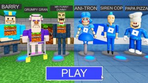 «Морфы» : MINECRAFT против ROBLOX в игре «BARRY'S PRISON RUN»! Новый страшный обби (#Roblox)