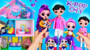 Делаем Кукольный дом для Кейпоп Семьи! 7 Поделок Хантрикс для кукол L.O.L .