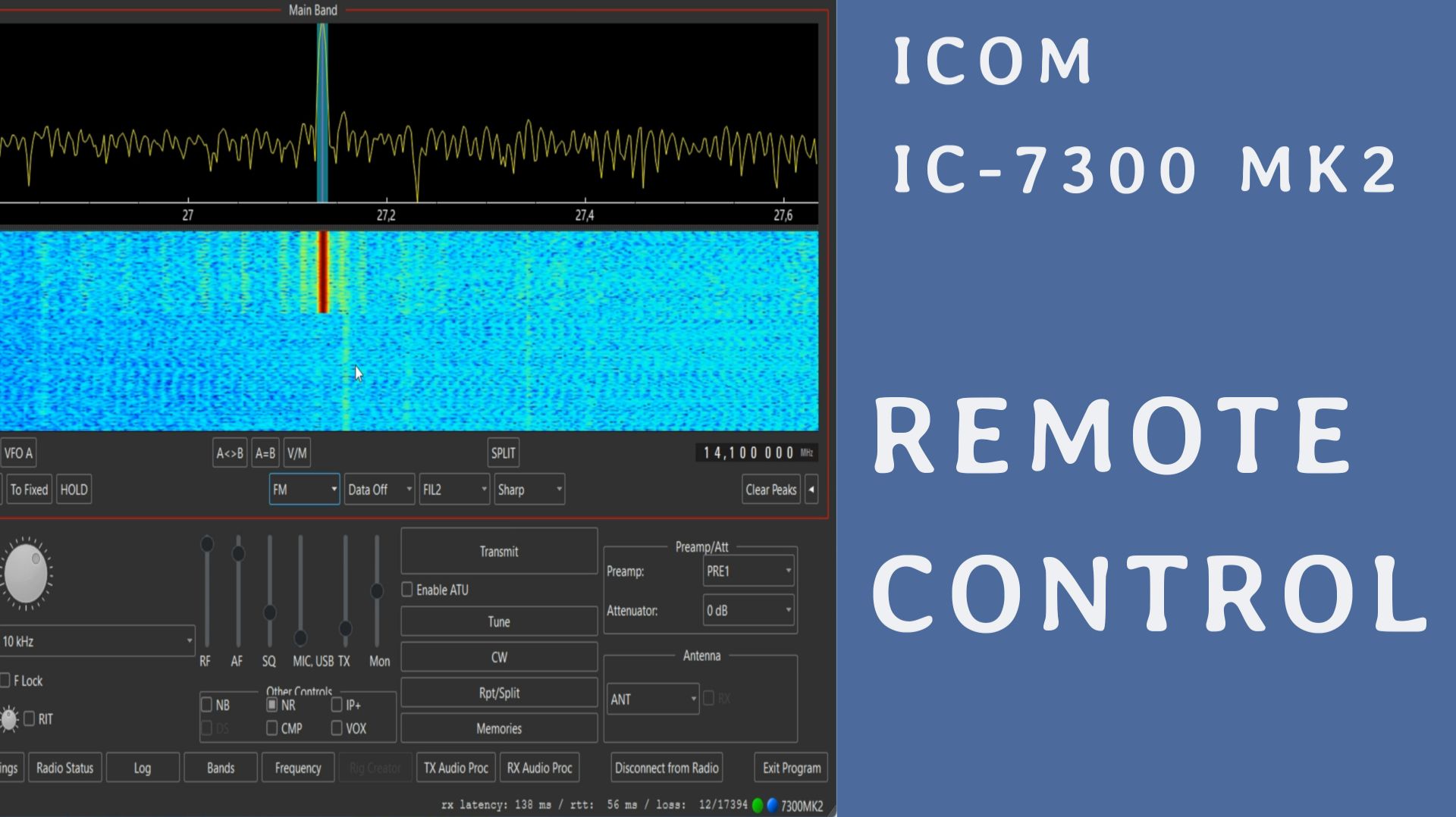 Icom IC-7300 MK2. Удаленное управление по сети смотреть онлайн