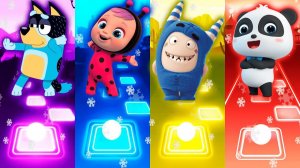 Мультик для детей. Баттл: Блуи, Кокомелон, Оддбодс, БебиБас. Tiles Hop