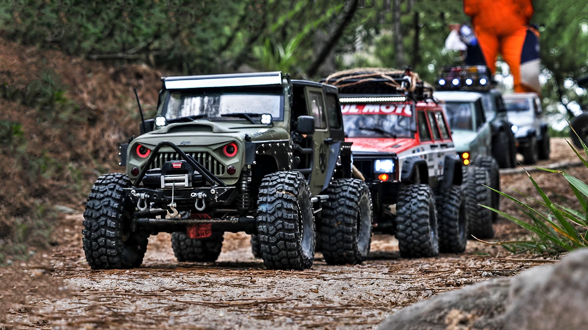 RC Range Rover Classic + JK Rubicon + R1 CheroKee - Wrangler Group Trail
