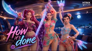 How It's Done Летняя версия  K-pop охотницы на демонов  Мультик с текстом песни. Руми, Хантрикс