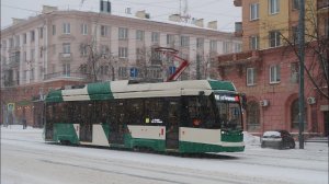поездка на трамвае КТМ-23 ( 71-623-04.01 ) ( 2021 г.в ), борт 0009, маршрут 17