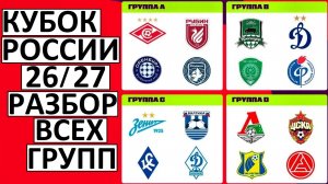 Жеребьёвка Кубка России! Разбор всех групп!