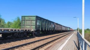 2тэ10у-0069 с грузовым составом и тэп70-0445 со скорым поездом Сыктывкар-Усинск. 13.06.2026