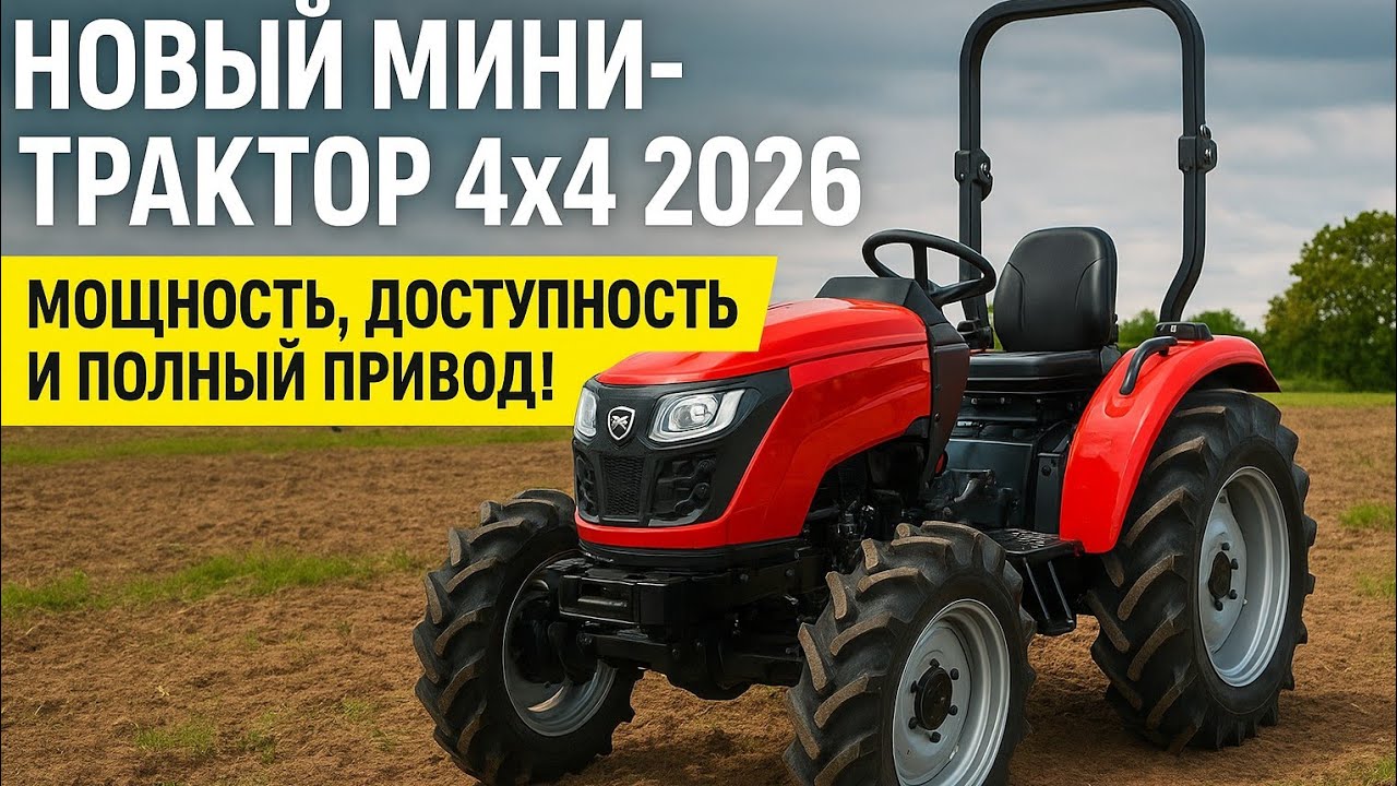 Новый мини-трактор 4x4 2026 — мощность, доступность и полный привод, который удивляет! 🚜🔥 смотреть онлайн