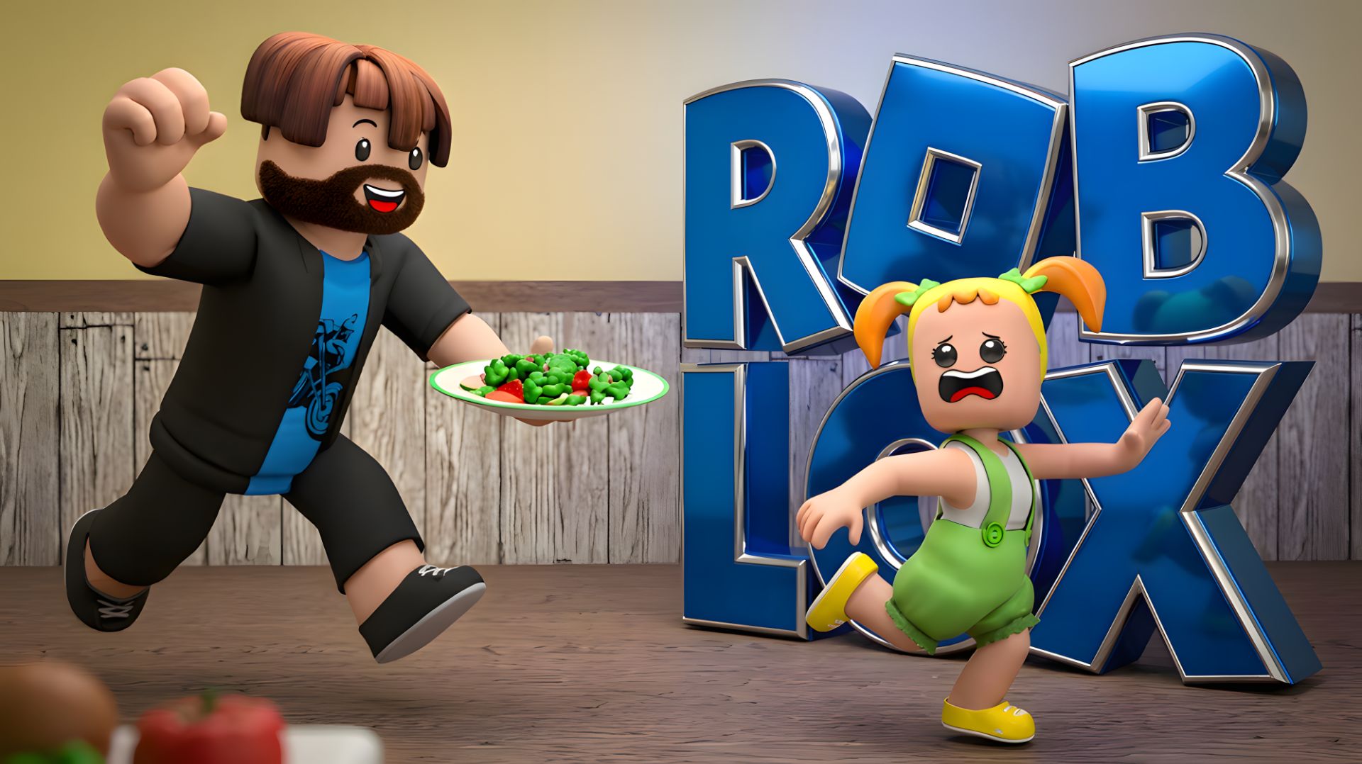 ROBLOX 🏡: Малыш не хочет есть овощи.